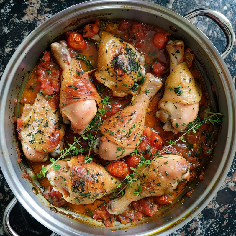 One Pot Kiwi Rubbed Chicken Drumsticks