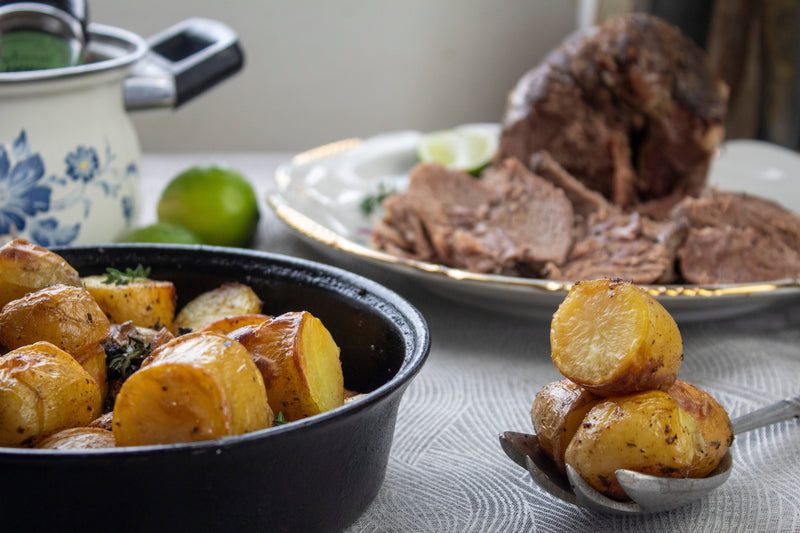 Jammin’ Jerk Slow Cooker Lamb with Crispy Spiced Potatoes