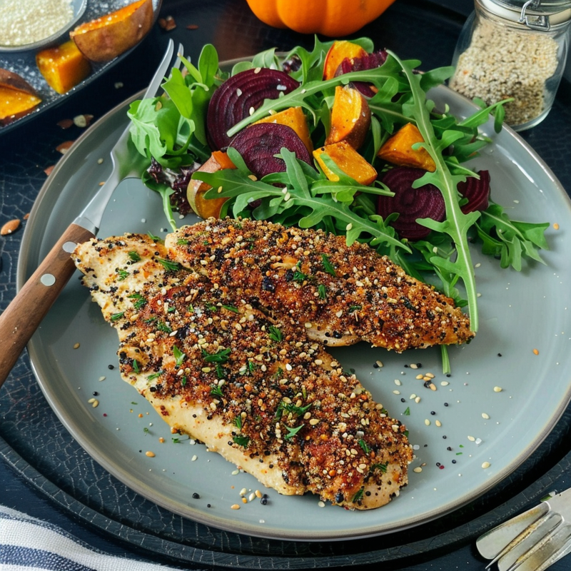 Super Dukkah coated Chicken Breasts