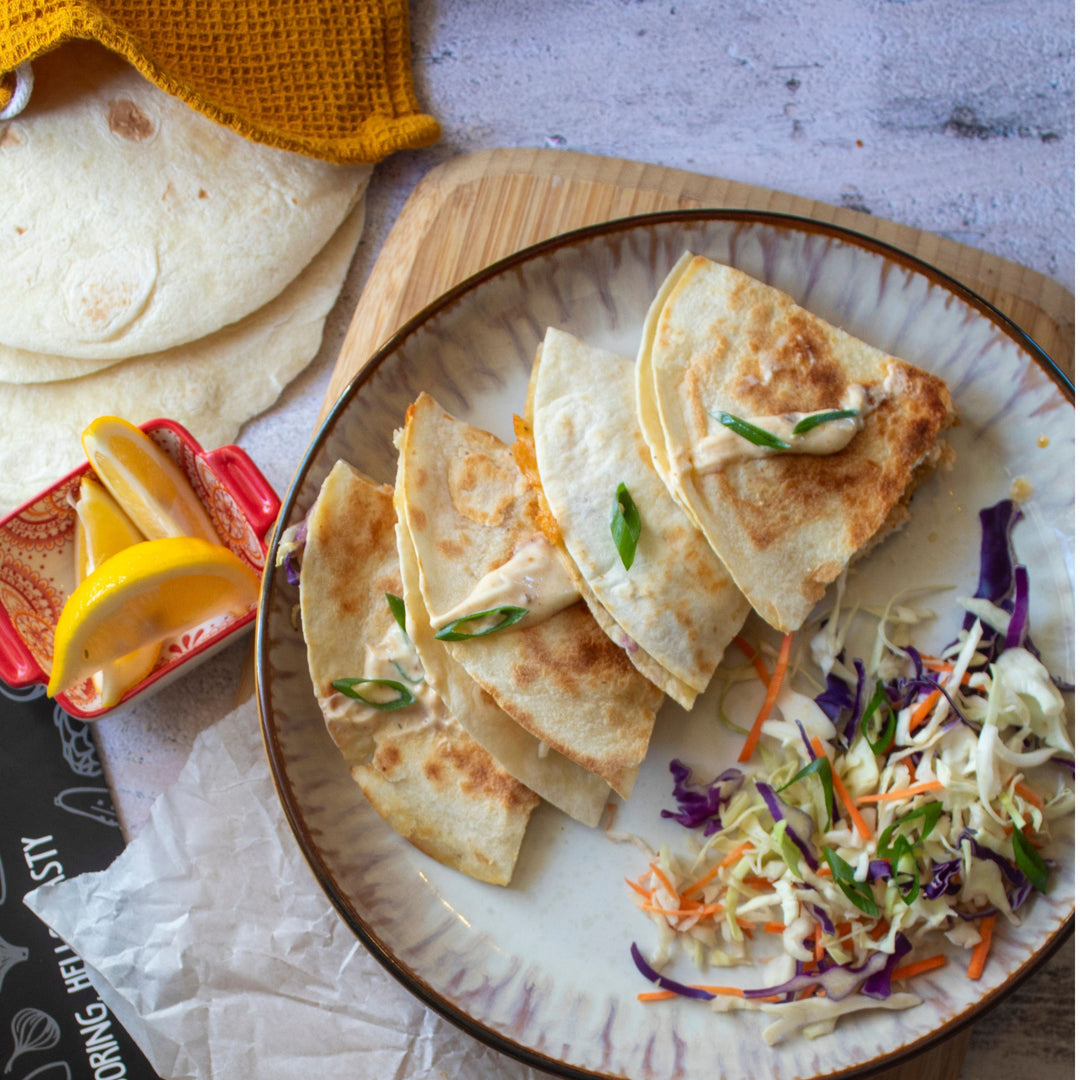 Crackin’ Kiwi Chicken and Cheese Quesadillas